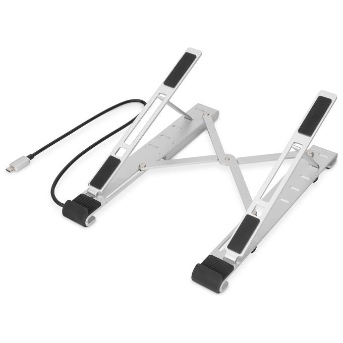 Digitus Supporto Notebook Regolabile con Hub Usb 3.0 e Usb-C 5 Porte