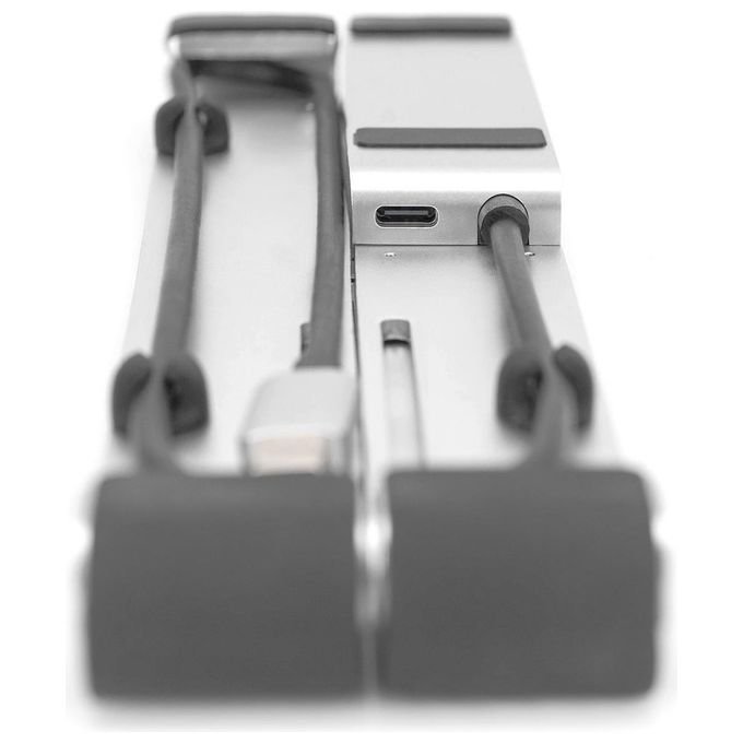 Digitus Supporto Notebook Regolabile con Hub Usb 3.0 e Usb-C 5 Porte