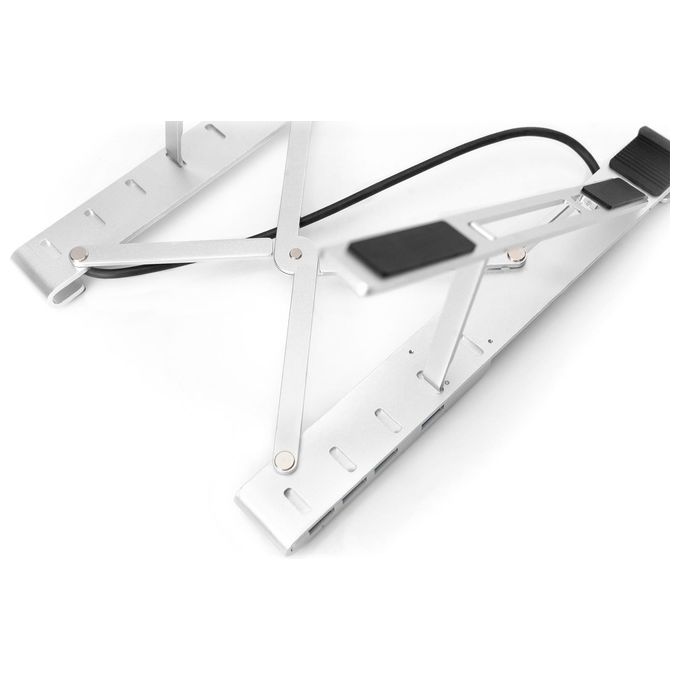 Digitus Supporto Notebook Regolabile con Hub Usb 3.0 e Usb-C 5 Porte