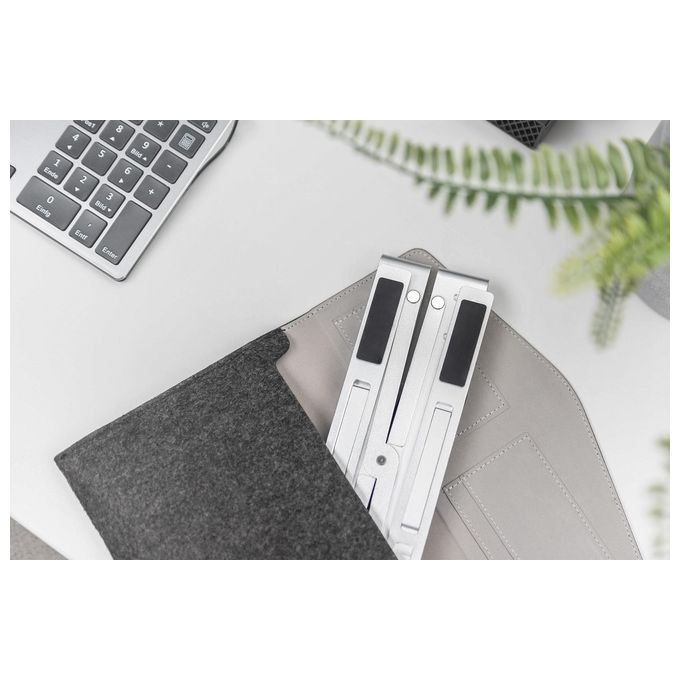 Digitus Supporto Notebook Regolabile con Hub Usb 3.0 e Usb-C 5 Porte