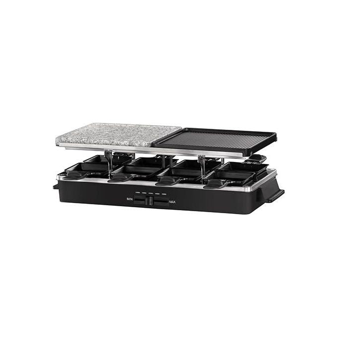 Russell Hobbs Multi Raclette 3 in 1: Griglia Cottura in Piastra Antiaderente 8 Persone Spatole e Padellini Inclusi