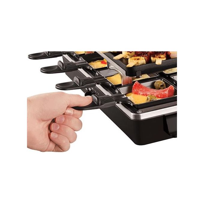 Russell Hobbs Multi Raclette 3 in 1: Griglia Cottura in Piastra Antiaderente 8 Persone Spatole e Padellini Inclusi
