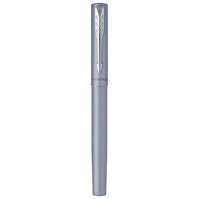 Parker Penna Stilografica Vector XL Pennino Medio Metallic Silver Blue