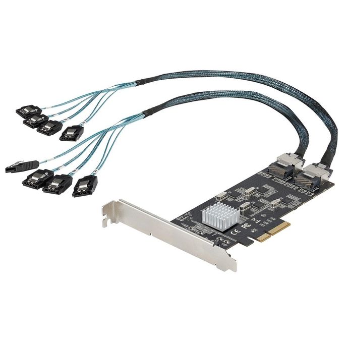 StarTech.com Scheda Sata Pci Express a 8 Porte Scheda di Espansione Sata Pcie x 4 Gen 2 A Sata III 6 Gbps