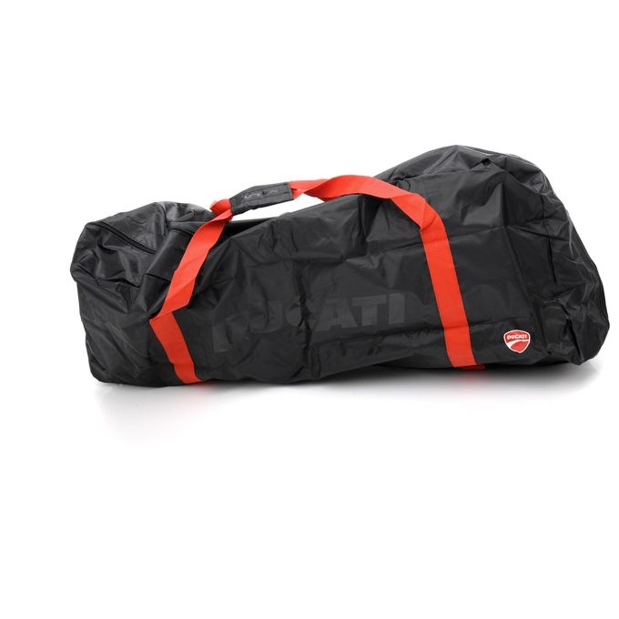 DUCATI DUC-MON-SAC Sacca Porta Monopattino Compatibile con Ruote fino a 8,5'' e Modelli Pro1 Plus PRO-I EVO Materiale Nylon Poliestere Resistente e Impermeabile con Cuciture Rinforzate Maniglia Imbottita e Chiusura con Cerniera colore Nero con Dettagli Ro