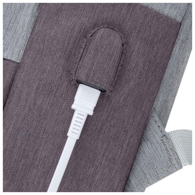 Rivacase Zaino Antifurto per Notebook 15.6'' Grigio Chiaro