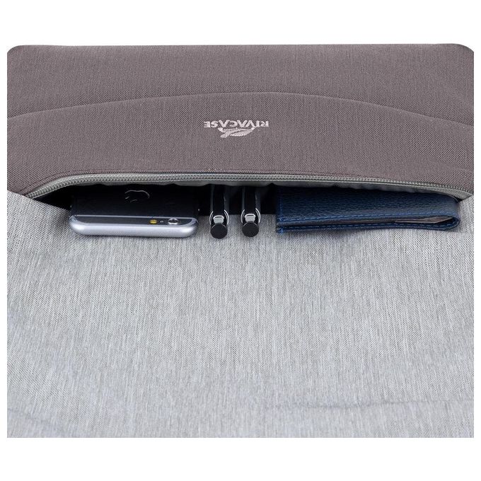 Rivacase Zaino Antifurto per Notebook 15.6'' Grigio Chiaro