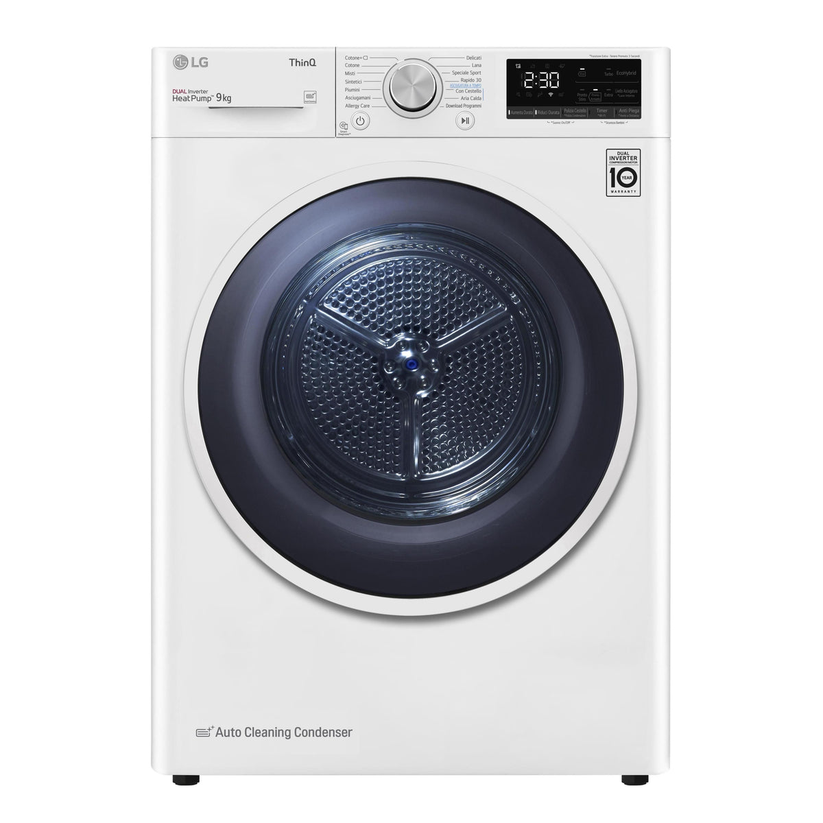LG RH90V9AVHN Asciugatrice Libera Installazione Caricamento Frontale 9Kg Classe Energetica A+++ Bianco