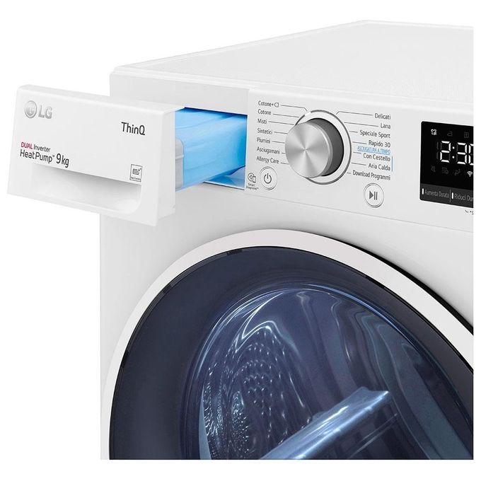 LG RH90V9AVHN Asciugatrice Libera Installazione Caricamento Frontale 9Kg Classe Energetica A+++ Bianco