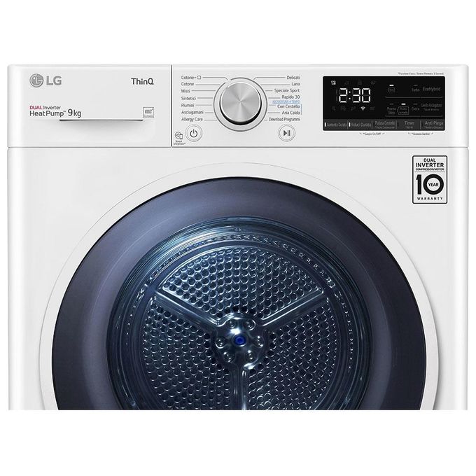 LG RH90V9AVHN Asciugatrice Libera Installazione Caricamento Frontale 9Kg Classe Energetica A+++ Bianco