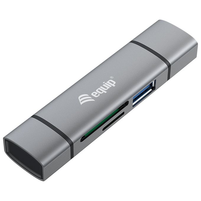 Conceptronic Lettore di Schede Usb 3.2 Gen 1 Type-A-Type-C Grigio