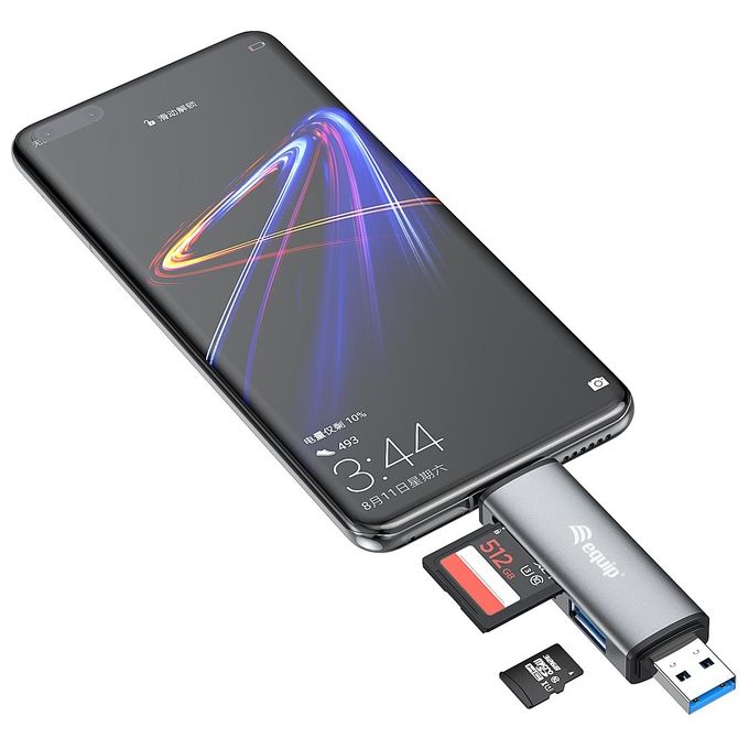 Conceptronic Lettore di Schede Usb 3.2 Gen 1 Type-A-Type-C Grigio