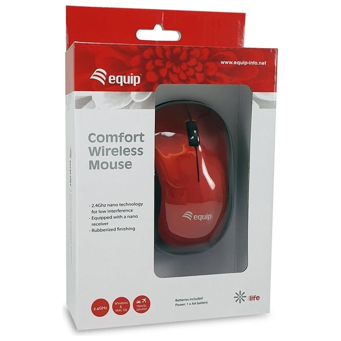 Conceptronic Confort Mouse Wireless Rosso