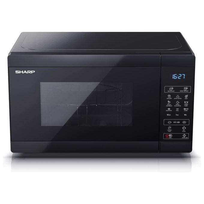 SHARP Forno Microonde con Grill YC-MG02E-B Capacita' 20 Litri Potenza 800 Watt 8 programmi Colore Nero
