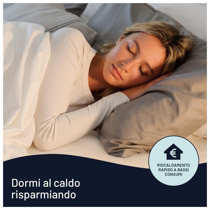 Imetec scaldasonno adapto maxi singolo 195x90 cm 6 temperature basso consumo