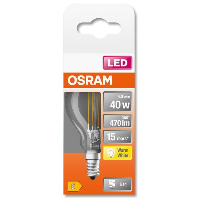 Osram Led Retrofit Classic P Lampadina Led E27 Bianco Caldo 2700 K 4W