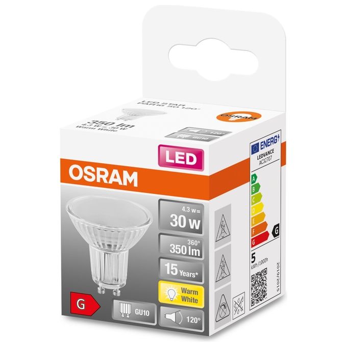 Osram Led Star Par16 Lampadina Led E27 Bianco Caldo 2700 K 7W