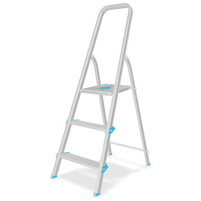 Colombo Scala LIBELLULA 3 gradini in alluminio con gradini antiscivolo piedini antiscivolo portata max 150kg EN131 Made in Italy