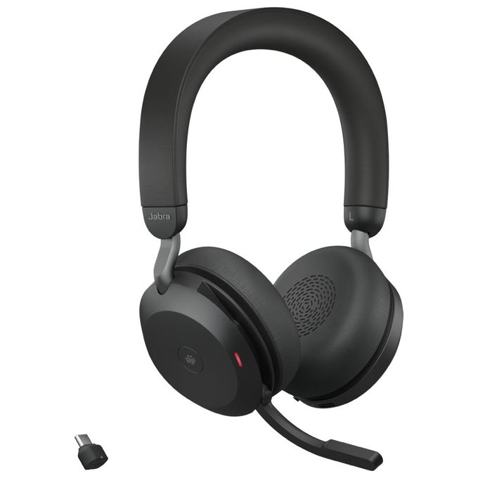 Jabra Evolve2 75 Link380c MS Stereo Cuffia e Auricolare Con Cavo e Senza Cavo a Padiglione USB Tipo-C Stand Black