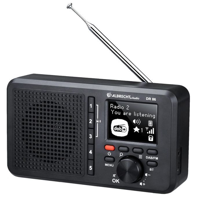 Albrecht DR 86 Radio Portatile Digitale Nero