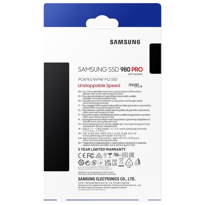 Samsung 980 PRO M.2 1000Gb PCI Express 4.0 V-NAND MLC NVMe