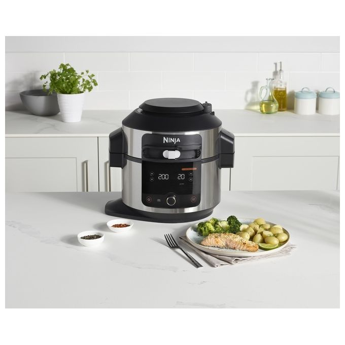 Ninja [OL550EU] Multicooker SmartLid Ninja Foodi Risparmio Energetico 11-in-1 da 6 L Pentola a pressione e Friggitrice ad aria