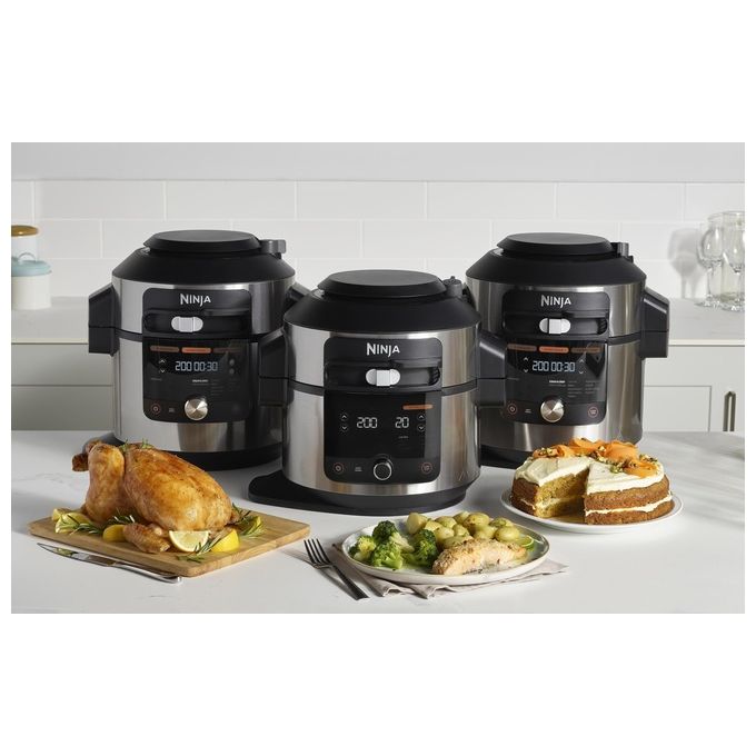 Ninja OL750EU Foodi MAX Multicooker 7.5 Litri 1760W 14 Funzioni Nero-Stainless Steel