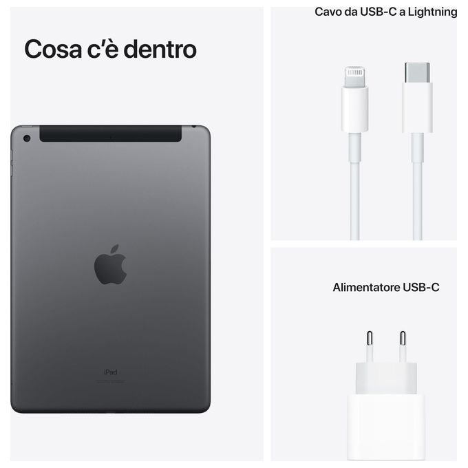 Apple iPad 10.2'' 256Gb Wi-Fi + Cellular 9ª Generazione Grigio Siderale
