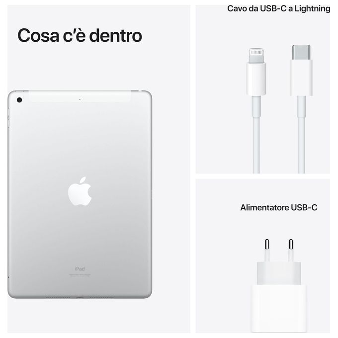 Apple iPad 10.2'' 256Gb Wi-Fi + Cellular 9ª Generazione Argento