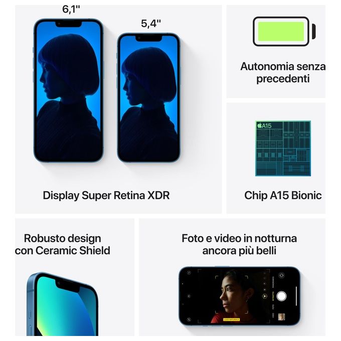 Apple iPhone 13 128Gb 6.1'' Blu Europa
