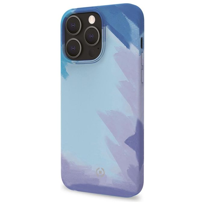 Celly Watercolor Cover per iPhone 13 Pro Max Blu