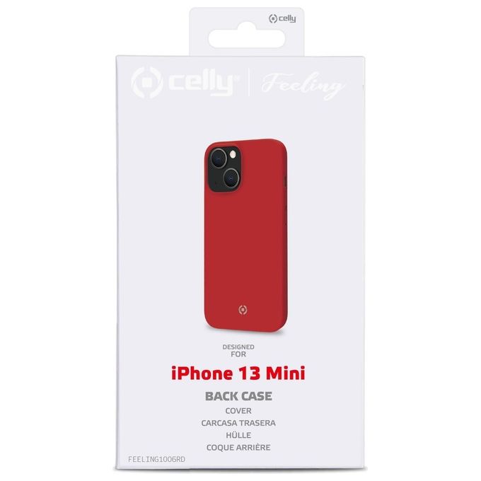 Celly Feeling Cover per iPhone 13 Mini Rosso