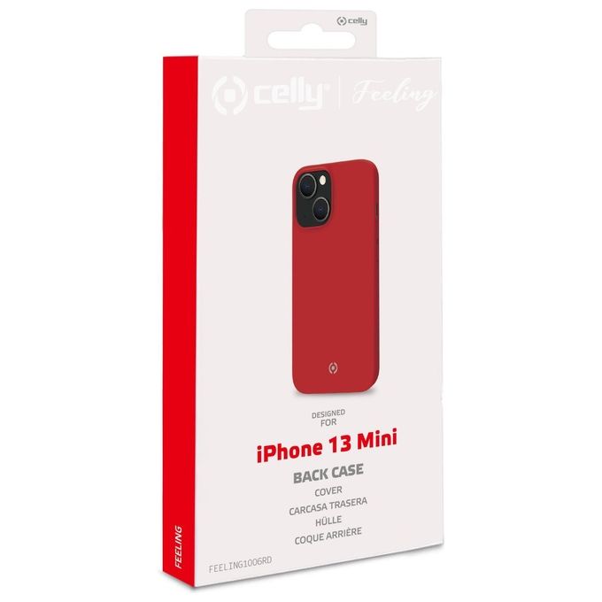Celly Feeling Cover per iPhone 13 Mini Rosso