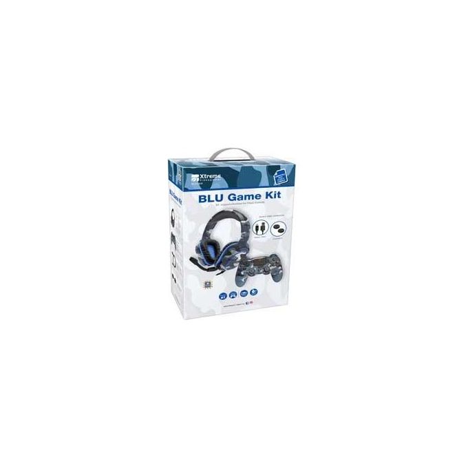 Xtreme Videogames Set Accessori BLU Game Kit Gamepad per PlayStation 4