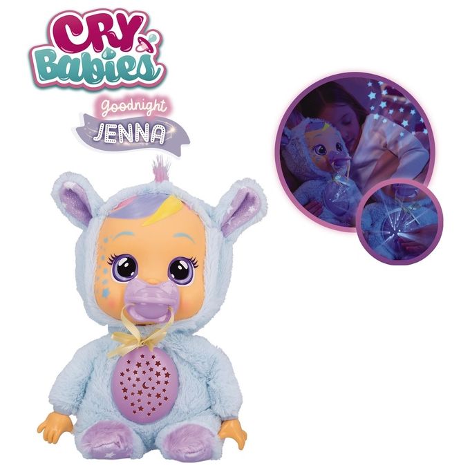 CRY BABIES Goodnight Starry Sky Jenna - Bambola per la Nanna e la Buonanotte con Lacrime Luminose