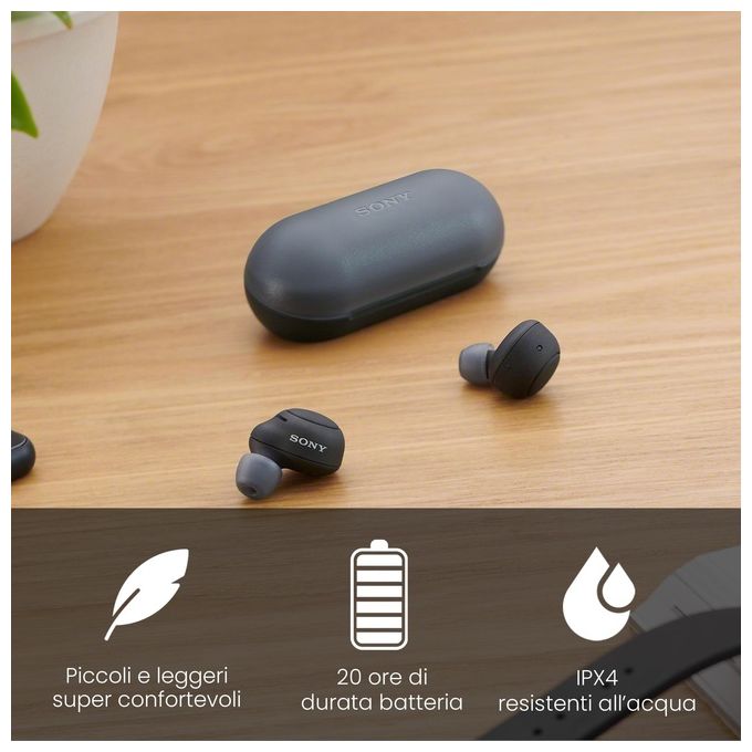 Sony WF-C500 Auricolari True Wireless con Custodia di Ricarica Microfono Integrato Nero