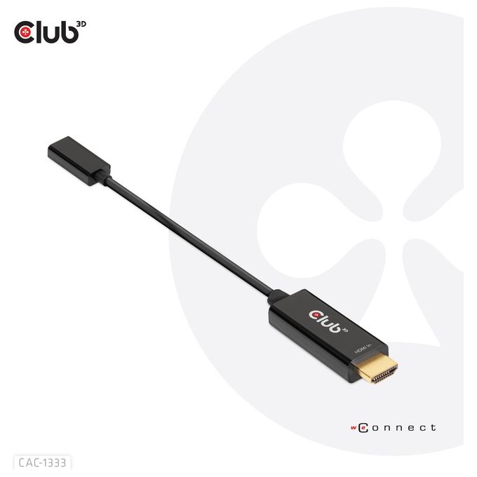 Club3D Adattatore Attivo da Hdmi a Usb Type-C 4K60Hz.