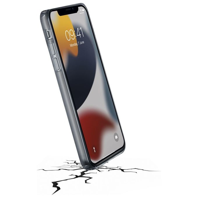 Cellular Line Cover Clear Strong per iPhone 13 Custodia rigida con bordi in gomma con tecnologia antibatterica integrata