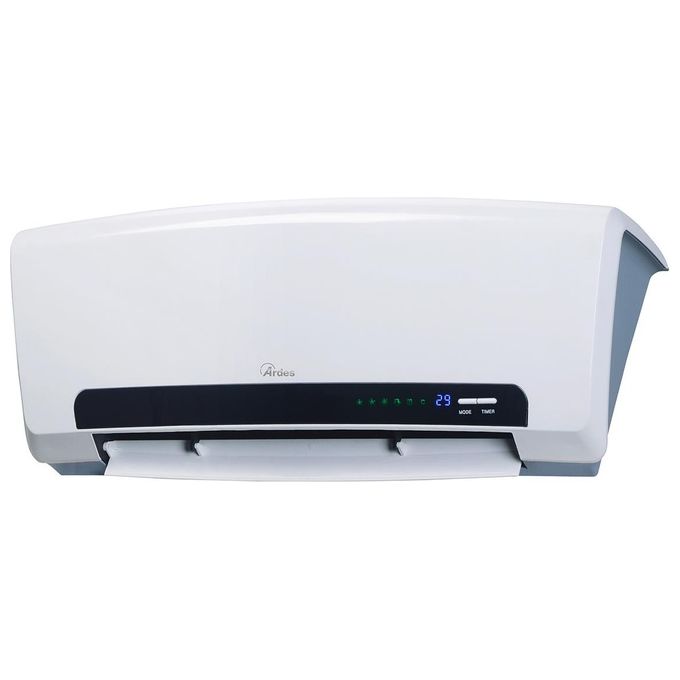 Ardes AR4W08P PARETO X Termoventilatore Ceramico da Parete Waterproof Magic Display Digitale Pannello Frontale Silver Silk Programmatore Settimanale Timer 24 Ore con Telecomando 2000W