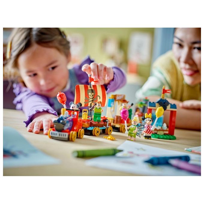 LEGO Disney 43212 Treno delle Celebrazioni Disney 100° Anniversario con Carri Giocattolo e Figure di Topolino e Minnie
