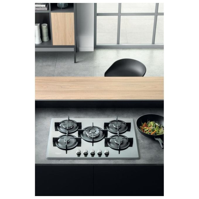 Hotpoint HAGD 72S-ICE Piano Cottura a Gas 5 Zone Griglie in Ghisa 73 cm