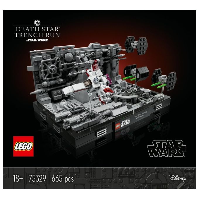 Lego star wars diorama volo trincea morte nera 75329 set costruzione 665 pezzi adulti