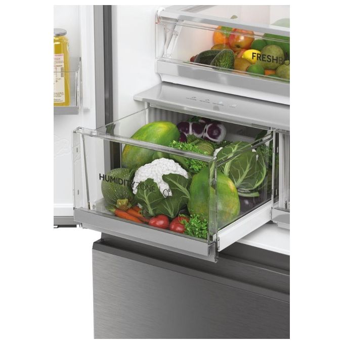 Haier HCW7819EHMP Cube 83 Frigorifero Side by Side 4 porte Switch Zone Fresher Techs Capacita' 536 Litri Classe energetica E No Frost 193 cm Platinum Inox