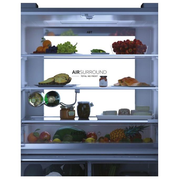 Haier HCW7819EHMP Cube 83 Frigorifero Side by Side 4 porte Switch Zone Fresher Techs Capacita' 536 Litri Classe energetica E No Frost 193 cm Platinum Inox
