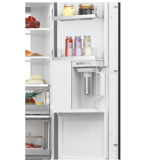 Haier HCW7819EHMP Cube 83 Frigorifero Side by Side 4 porte Switch Zone Fresher Techs Capacita' 536 Litri Classe energetica E No Frost 193 cm Platinum Inox