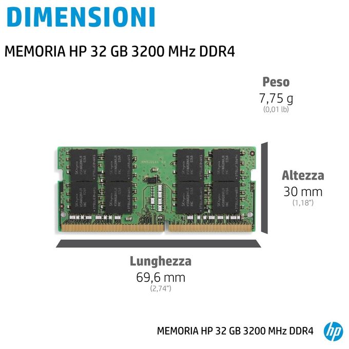 HP 4S967AA Memoria Ram 32Gb DDR4 3200 MHz
