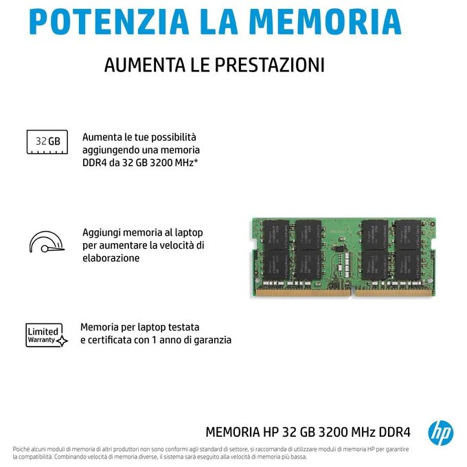 HP 4S967AA Memoria Ram 32Gb DDR4 3200 MHz