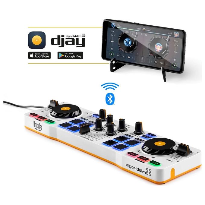 Hercules Controller Disc Jockey Djcontrol Mix Bluetooth White