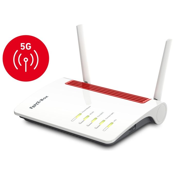 Fritz! Box 6850 Router 5G Wireless, Dual Band, Gigabit Ethernet, Bianco