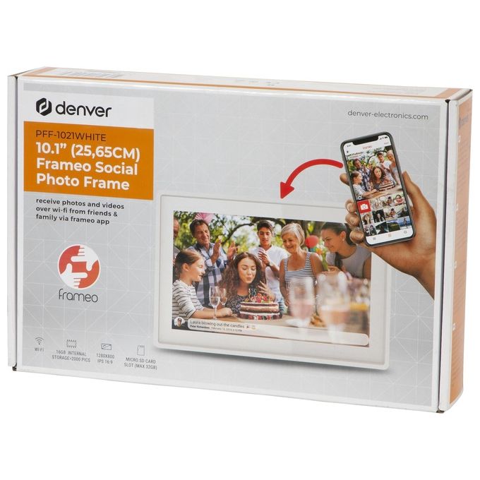 Denver Frameo PFF-1021 Cornice Digitale 10.1'' 16Gb Bianco